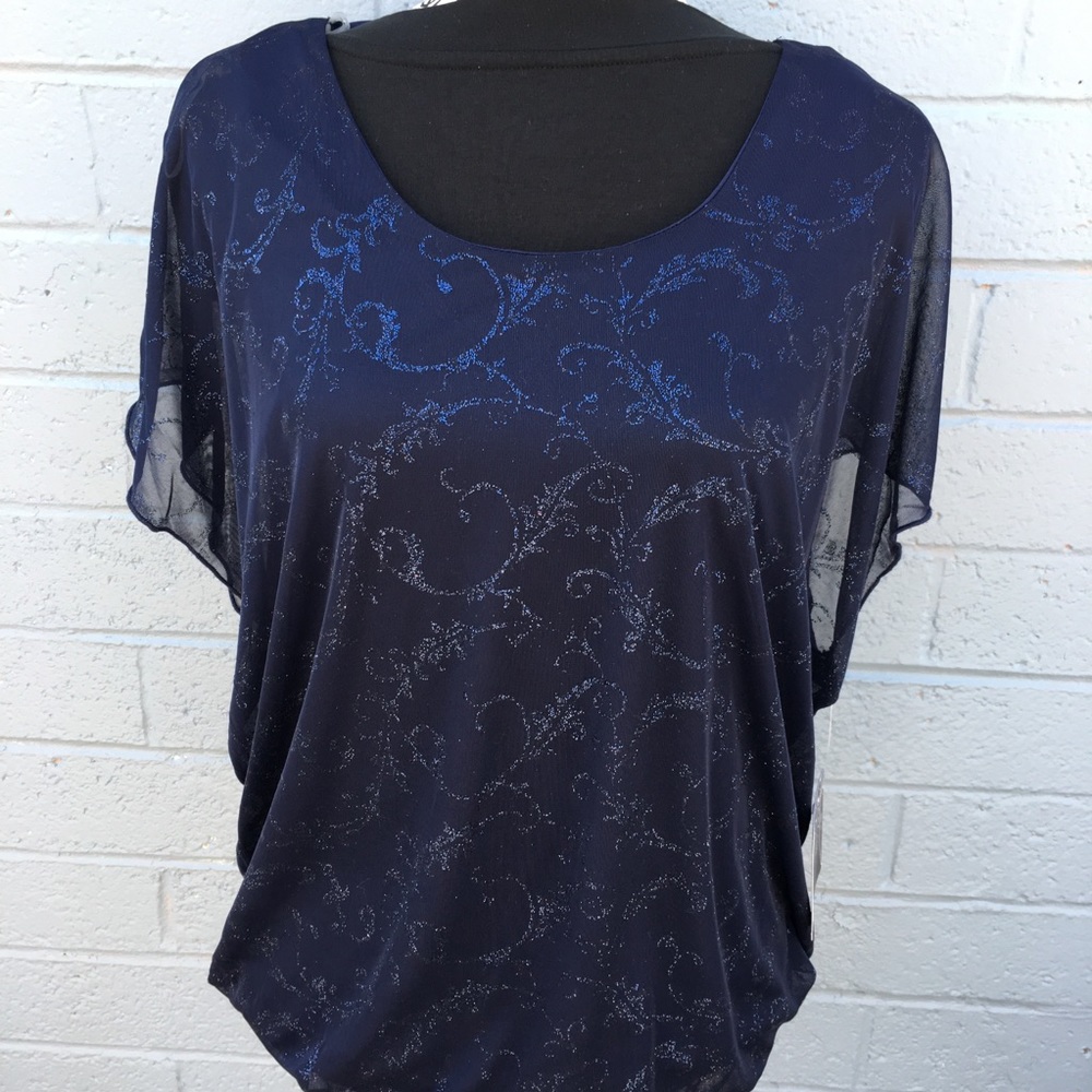 Naïf Navy Blue Glitter Swirl NWT Blouse